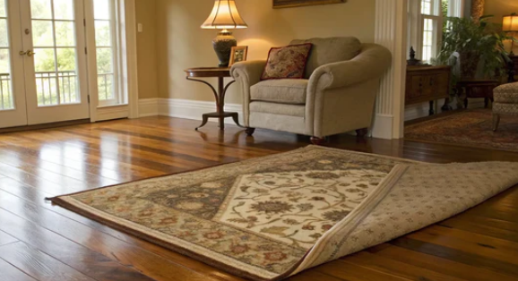 carpet on hardwood flooring